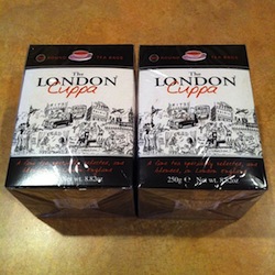 two boxes of London Cuppa brand tea, each box contains 80 tea bags