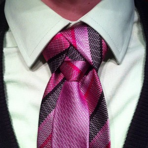 trinity tie knot on purple tie