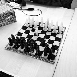 Black and white chess board