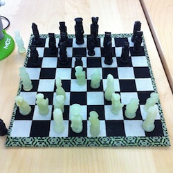 hand crafted chess board