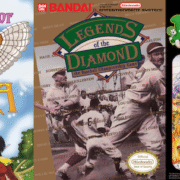 A horizontal arrangement of five NES game boxes displayed side by side: Legendary Wings with its aerial combat, Legends of Owlia's fantasy adventure, Legends of the Diamond's baseball action, Lemmings' puzzle mayhem, and Lethal Weapon's action movie intensity, representing NES A-Z Episode 94's unprecedented perfect streak across shooters, RPGs, sports, puzzles, and beat-em-ups.